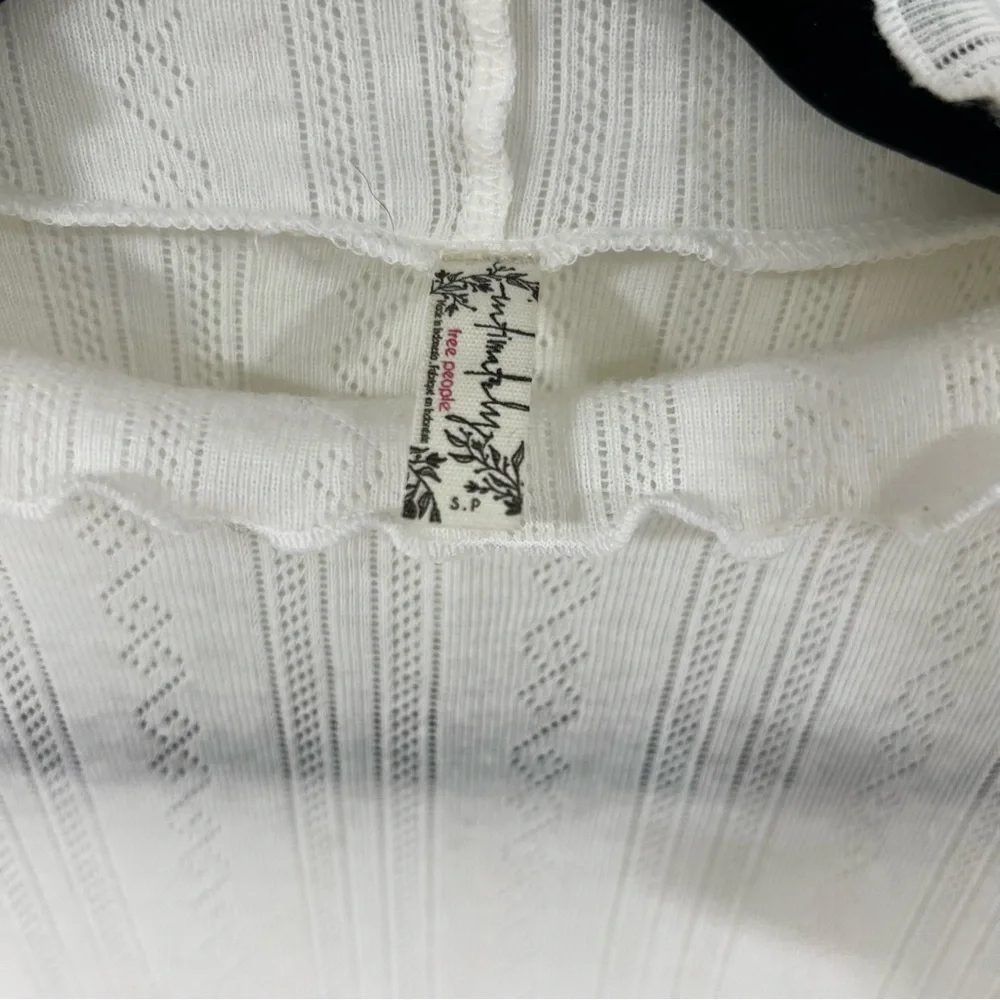 Free People Cream Ruffled Blouse